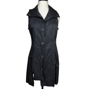 Stella Carakasi‎ Vest Womens Small Button Front Long Collar Sleeveless Jacket